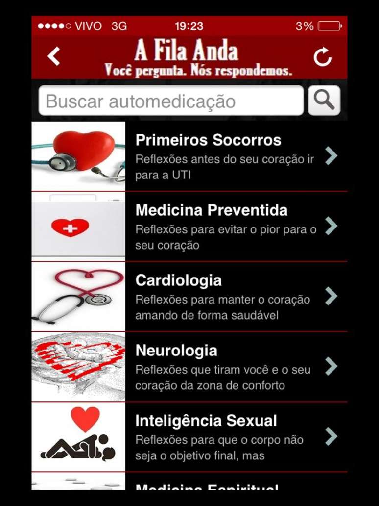 <p>Sessão "automedicação" dá dicas e conselhos gerais sobre relacionamentos</p>