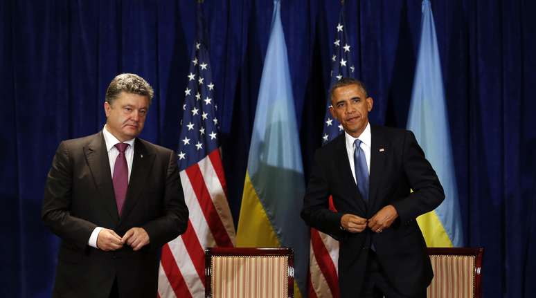 Barack Obama encontrou o presidente da Ucrânia e disse estar totalmente comprometido com a crise no país nesta quarta-feira