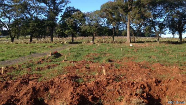 Valas comuns em Perus, um dos tr&ecirc;s cemit&eacute;rios de SP que realizam sepultamentos de indigentes
