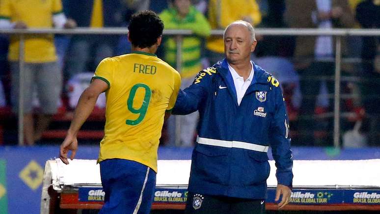<p>Fred marcou o gol da vitória da Seleção Brasileira contra a Sérvia, nesta sexta-feira, no Morumbi. Esse foi o último teste da equipe comandada por Felipão antes do início da Copa do Mundo</p>