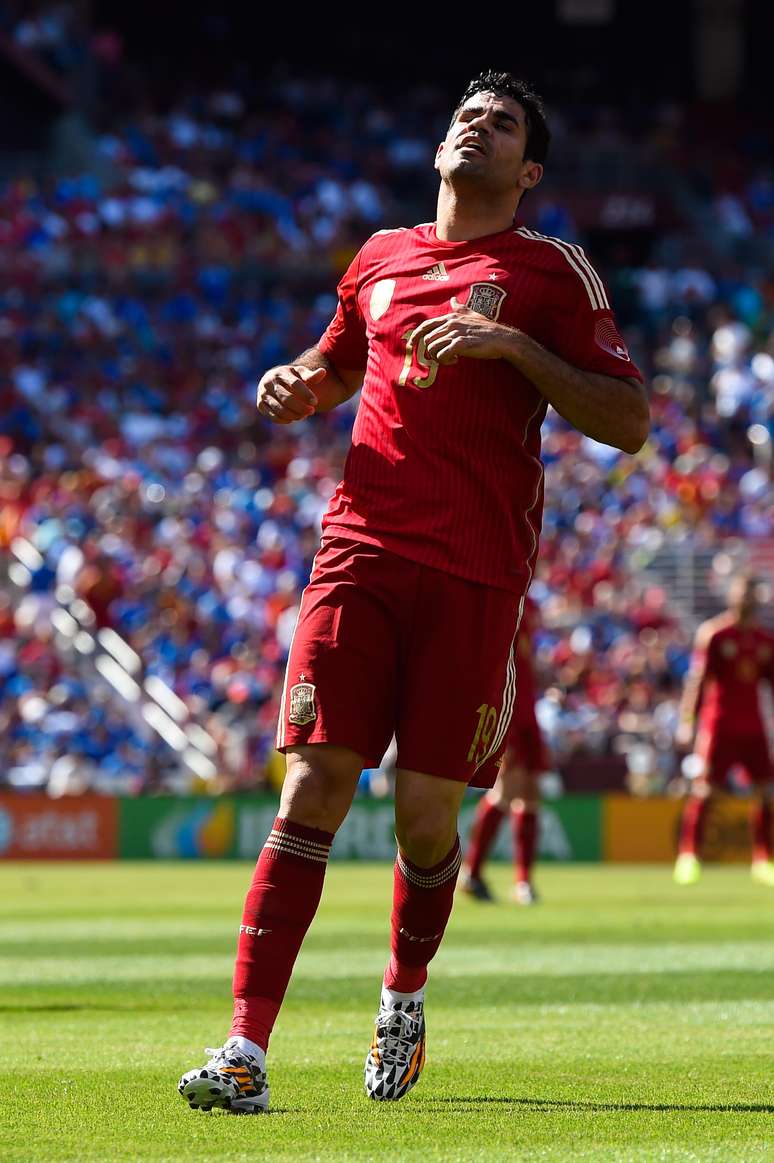 <p>Diego Costa foi titular em amistoso e quase marcou gol</p>