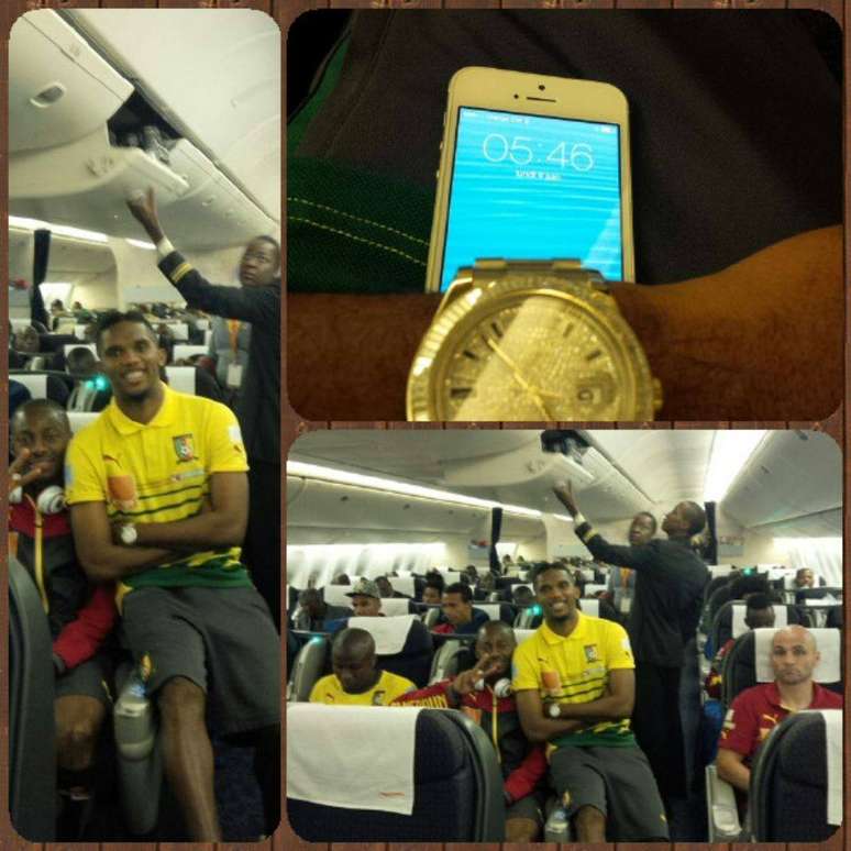 Com o atacante Samuel Eto'o "na bagagem", seleção camaronesa viajou nesta madrugada