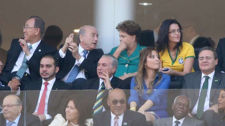 <p>A presidente Dilma Rousseff assistiu à cerimônia de abertura da Copa do Mundo ao lado presidente da Fifa, Joseph Blatter, e não discursou</p>