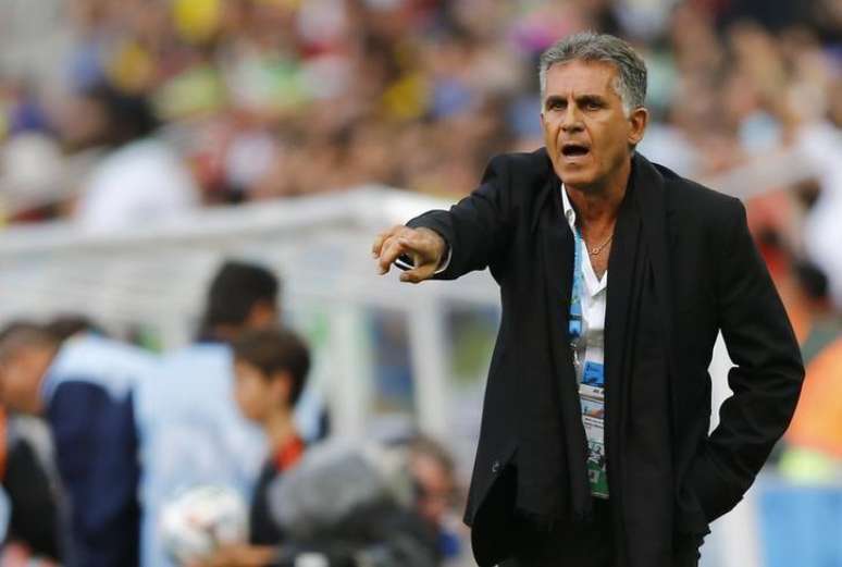 Técnico da seleção do Irã, Carlos Queiroz, durante partida contra Nigéria na Arena da Baixada, em Curitiba. 16/6/2014