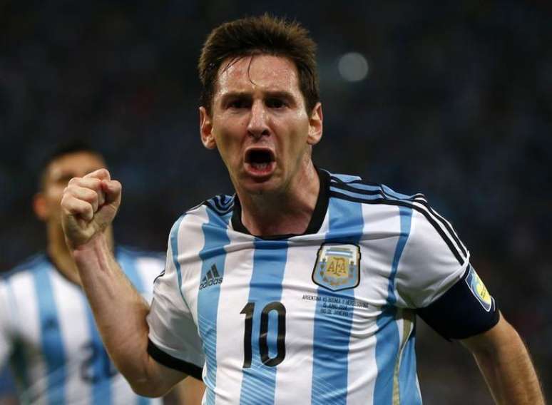 <p>Messi comemora gol marcado no Maracan&atilde;</p>