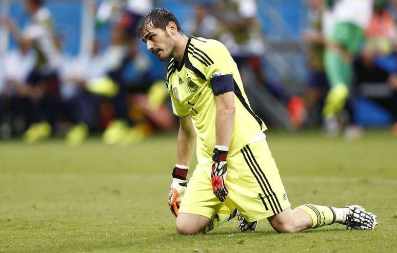 Goleiro da Espanha Iker Casillas após sofrer gol da Espanha. 13/06/2014