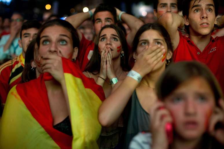 <p>Eliminação antecipada da seleção da Espanha da Copa do Mundo pegou os torcedores espanhóis de surpresa</p>
