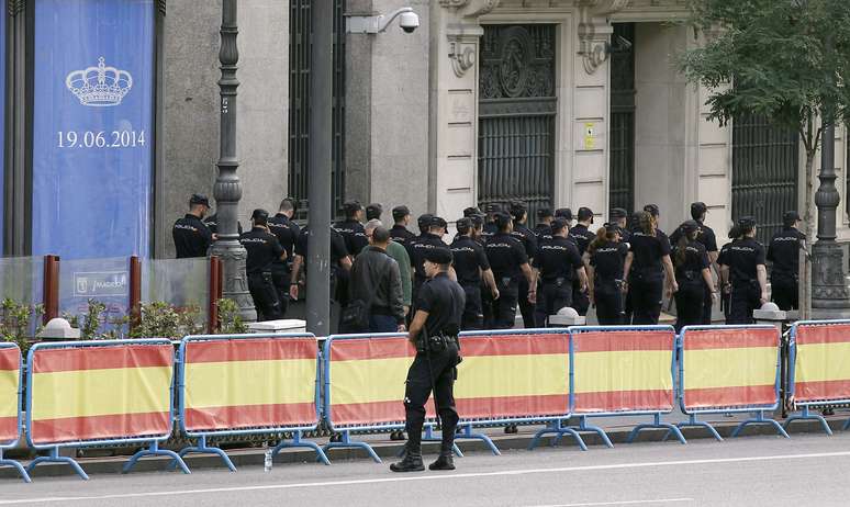 Efetivo policial foi bastante reforçado na capital espanhola