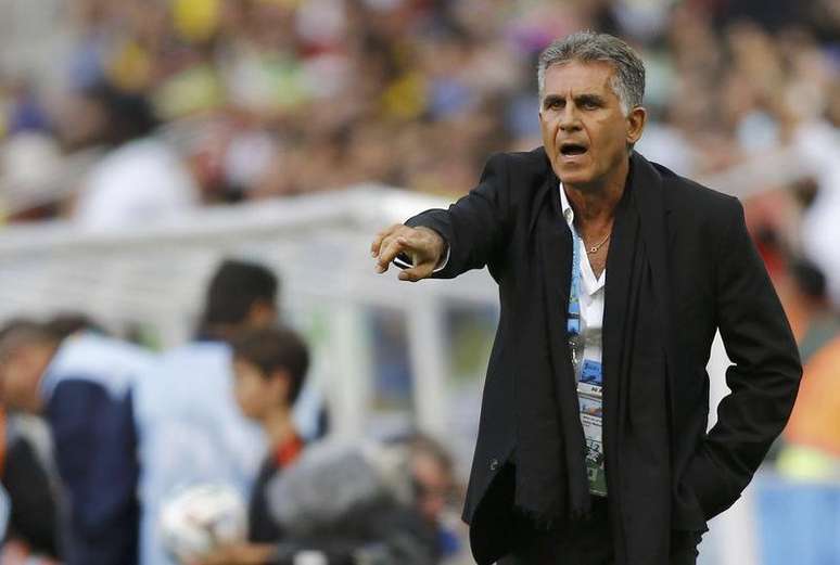 Técnico da seleção do Irã, Carlos Queiroz, comanda equipe na partida contra a Nigéria, pela Copa do Mundo, na Arena da Baixada. 16/06/2014