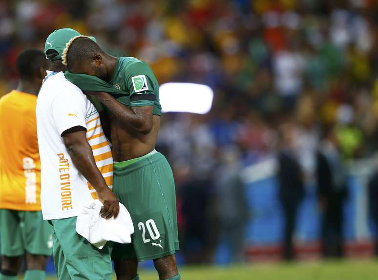 <p>Choro e expressões abatidas marcam os atletas de Costa do Marfim</p>