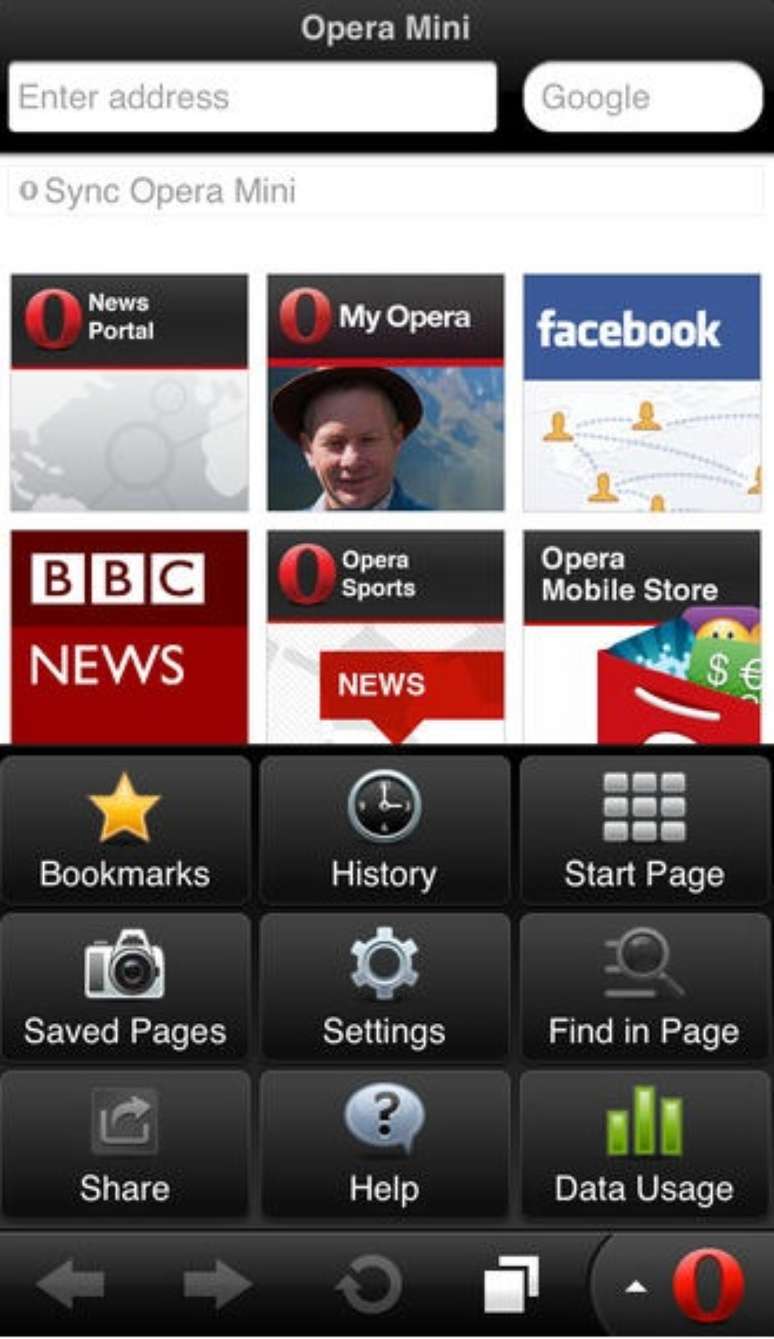 Navegador Opera Mini para tablets e celulares