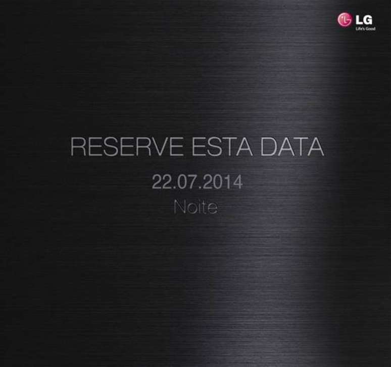 Convite da LG enviado à imprensa brasileira para reservar a data