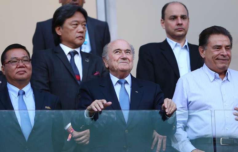 Assim como fez nos jogos da fase de grupos, o presidente da Fifa, Joseph Blatter, acompanhou na Arena Pernambuco ao jogo Costa Rica x Grécia, que vale pelas oitavas de final da Copa