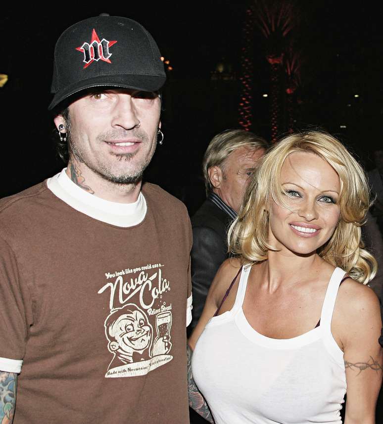 <p>Pamela e o ex-marido Tommy Lee</p>