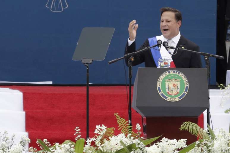 <p>Presidente do Panamá, Juan Carlos Varela, participa de audiência durante a inauguração de seu mandato em Panama City</p>