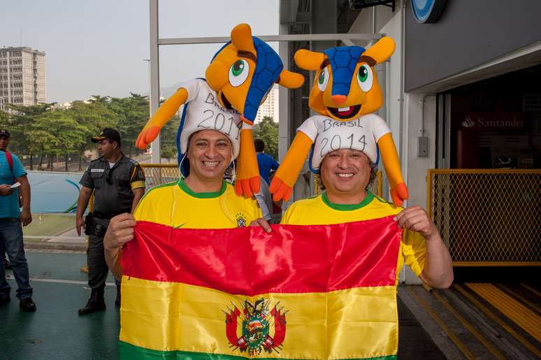 Os bolivianos Luis Fiori e Jaime Araujo viajaram com a família para o Rio de Janeiro para curtir a Copa do Mundo