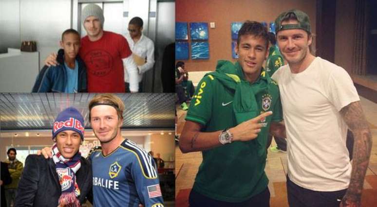 Com foto antiga, Beckham lamenta aus&ecirc;ncia de Neymar