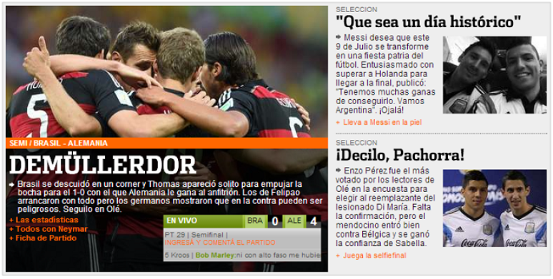 Argentinos chamam M&uuml;ller de demolidor ap&oacute;s primeiro gol