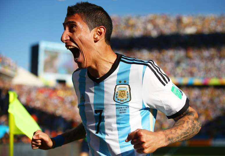 <p>Angel Di María não pode participar dos últimos dois jogos da Argentina na Copa por lesão</p>