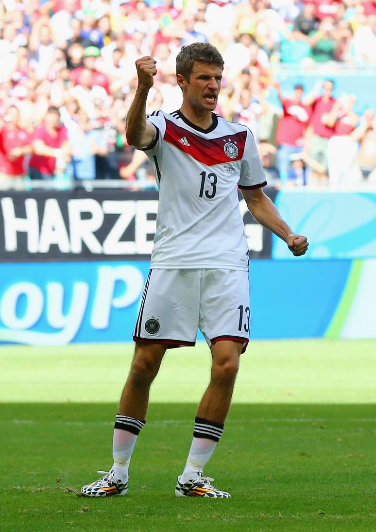 <p>Thomas Müller, da Alemanha, tem 10 gols em Copas aos 24 anos</p>