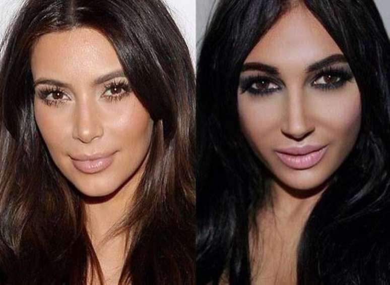 <p>Kim Kardashian (&agrave; esquerda) e Claire Leeson (&agrave; direita)</p>