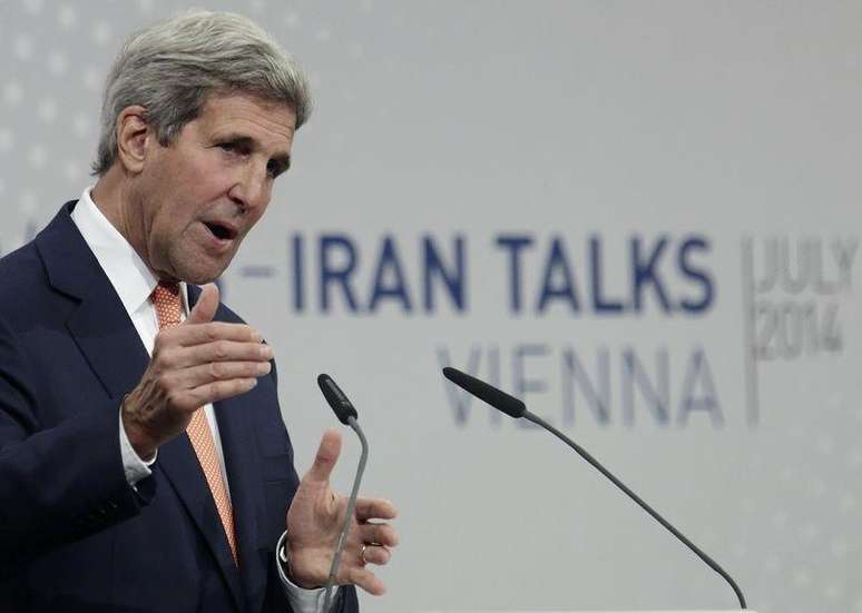 Secretário de Estado dos EUA, John Kerry, durante coletiva de imprensa em Viena. 15/06/2014.