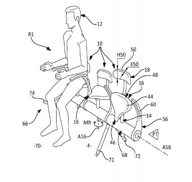 <p>Patente da Airbus na Europa mostra assentos no formato de selim de bicicleta para voos curtos</p>