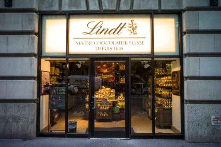 Fachada de uma loja da Lindt em Nova York