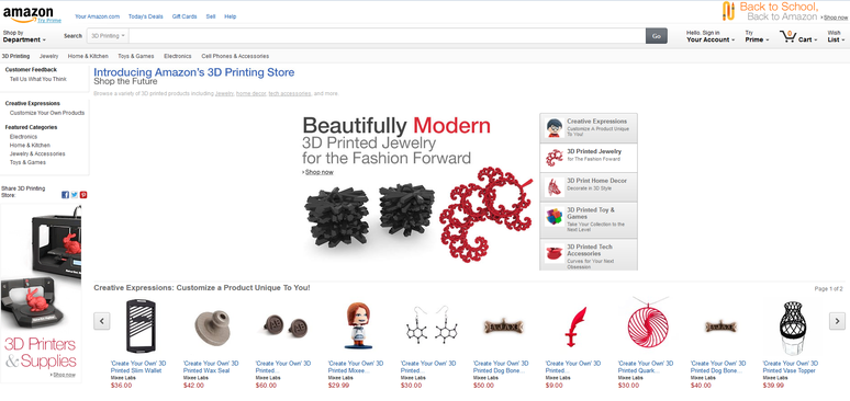 Novo site negocia produtos feitos em impressora 3D como bijuterias e utensílios para casa