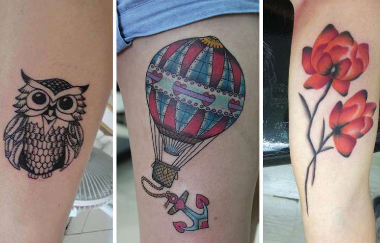 Animais, flores e desenhos coloridos estão entre as tatuagens delicadas mais estampadas no pele das mulheres 