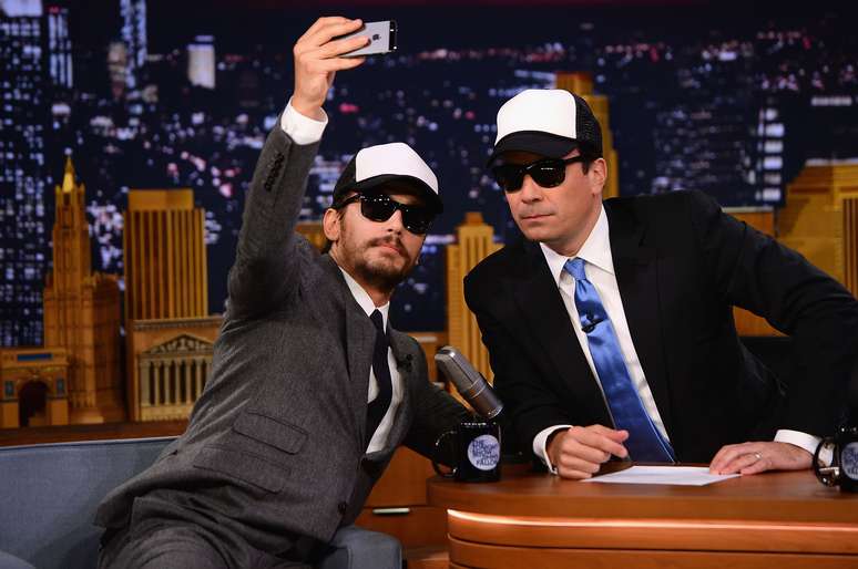 James Franco foi o convidado do The Tonight Show Starring Jimmy Fallon no Rockefeller Center, em Nova York