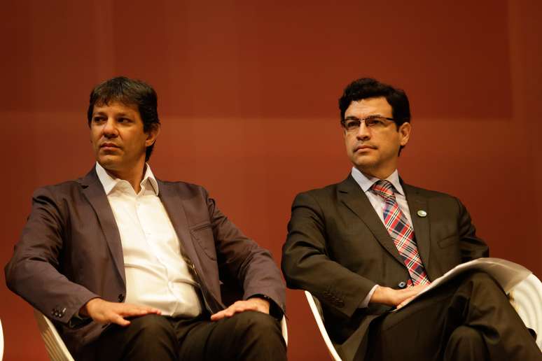 O prefeito Fernando Haddad durante Solenidade de Sanção do Plano Diretor Estratégico, no Auditório Ibirapuera Oscar Niemeyer, no Parque Ibirapuera, em São Paulo (SP)