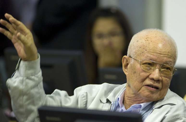 Khieu Samphan, 83 anos, é o ex-chefe de Estado do regime