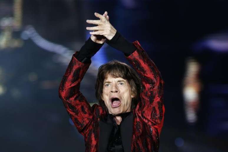 Mick Jagger durante show dos Rolling Stones no estádio Santiago Bernabeu, em Madri. 25/6/2014.