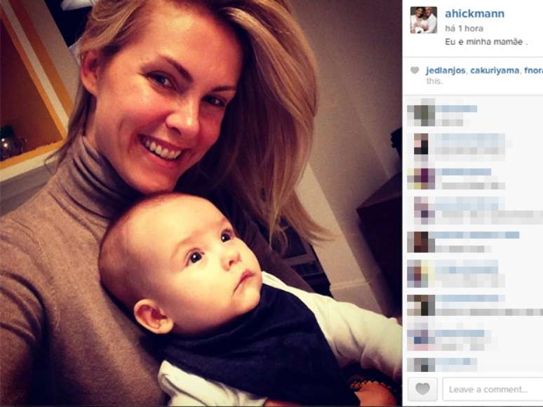 Ana Hickmann com o filho, Alexandre