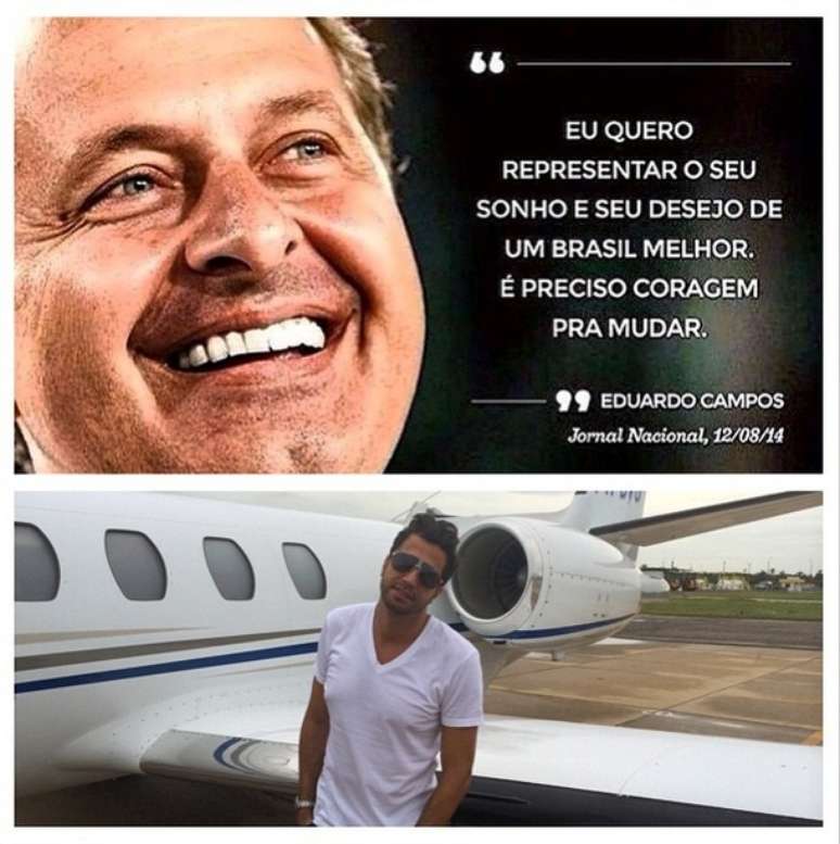 <p>Latino postou fotos de Eduardo Campos e do jato no Instagram</p>