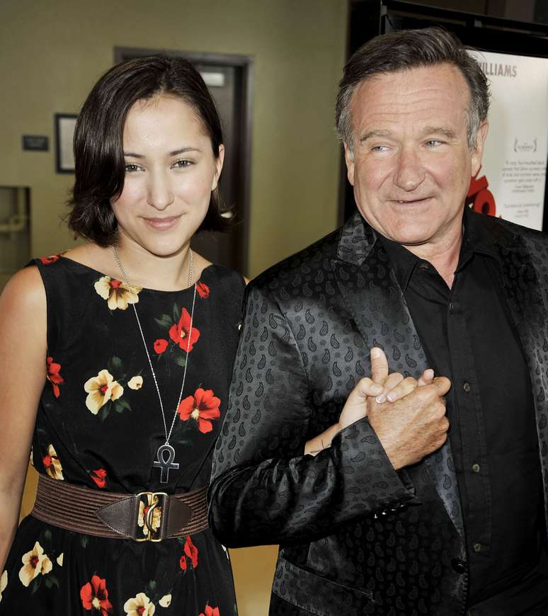<p>Robin Williams e a filha Zelda, batizada em homenagem ao jogo de videogame</p>
