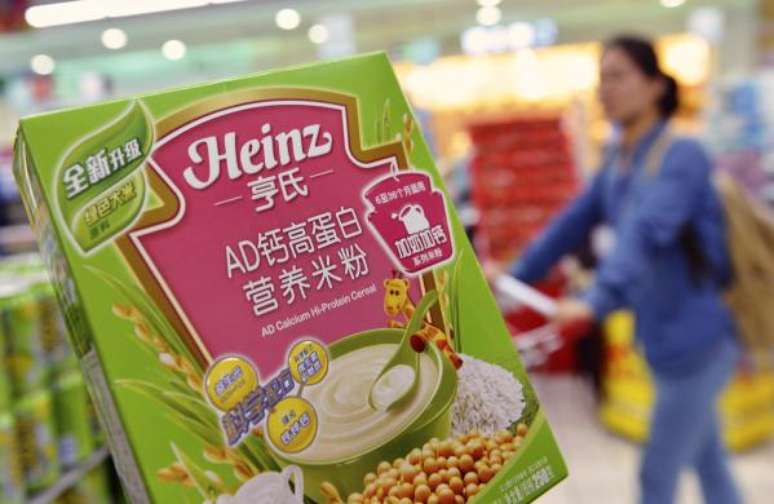 Caixa do cereal infantil AD Calcium Hi-Protein, da Heinz, que teve um lote afetado por excesso de chumbo na China