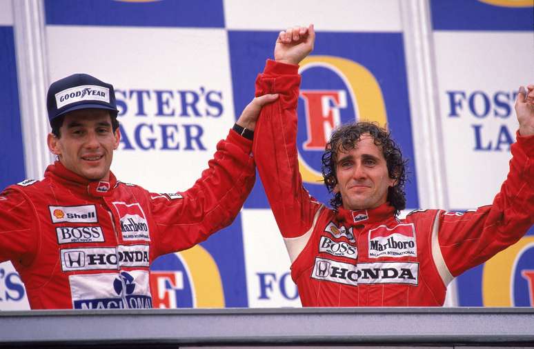 <p>Ayrton Senna e Alain Prost travaram uma das maiores rivalidades da Fórmula 1</p>