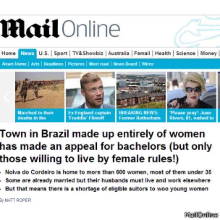 <p>"Cidade no Brasil composta inteiramente por mulheres fez apelo por solteiros (mas só os que querem seguir regras femininas!)"</p>