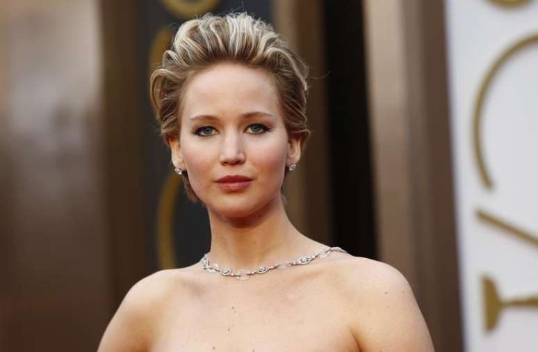 <p>Atriz Jennifer Lawrence durante cerimônia do Oscar, em 2 de março</p>