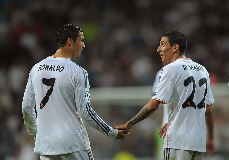 <p>Cristiano Ronaldo e Angel Di María tinham boa relação no Real Madrid</p>