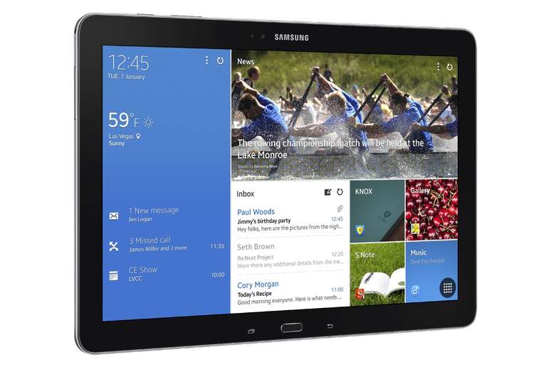 <p>O Galaxy Note Pro, da Samsung, possui desempenho multitarefa tornando possível a utilização de até quatro aplicativos ao mesmo tempo</p><p> </p>