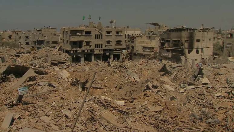 Gaza ficou destruída por 50 dias de conflitos e bombardeios com o exército de Israel