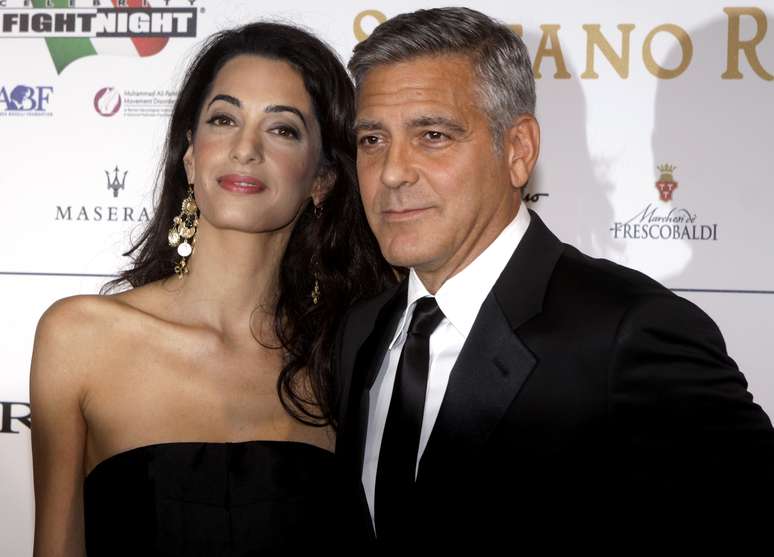 Clooney e sua noiva, Amal Alamuddin, em Florença