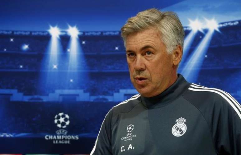 Técnico do Real Madrid, Carlo Ancelotti, em entrevista coletiva antes de jogo com o Basel. 15/09/2014