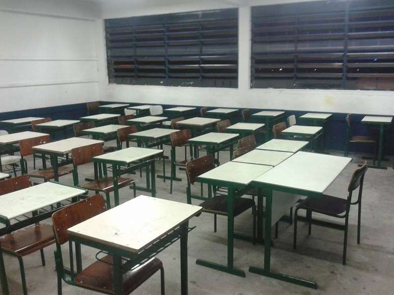 <p>Sala de aula da Escola Estadual Padre Antônio Jorge Lima, em Bauru</p>