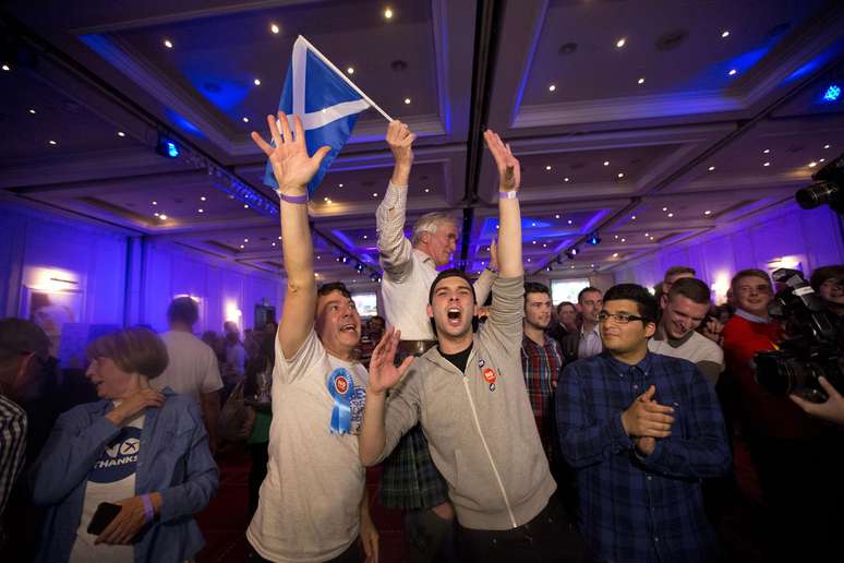 Os que votaram contra a independ&ecirc;ncia comemoraram em um hotel em Glasgow