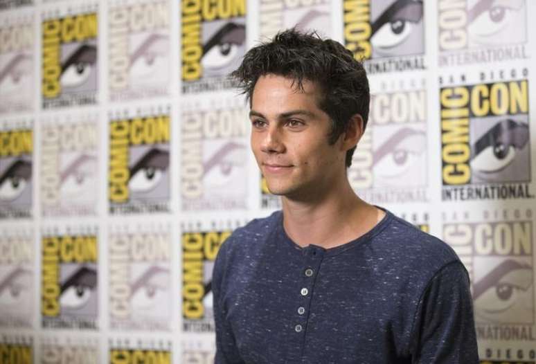 Ator Dylan O'Brien posa em evento de divulgação do filme "The Maze Runner" em San Diego. 25/07/2014