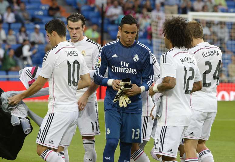 <p>Navas fez a primeira partida oficial como titular do Real Madrid</p>